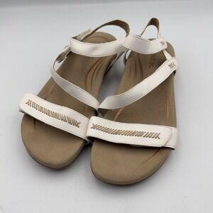 Aertrex Gabby White Leather Adjustable Quarter Strap Sandal Women's EU 38/7-8